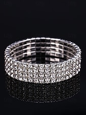 levne Svatba ACC-Dámský náramek na kotník s křišťálovými kamínky, materiál slitina s možností výběru šířky, elegantní třpytivý styl pro svatby, večírky, večerní akce a formální příležitosti