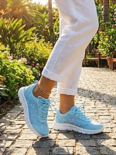 billiga Women-Women's Blue Running Shoes - Comfortable Lightweight Sneakers with Breathable Mesh, Ideal for Outdoor Fitness, Resort Travel, Park Walks and Everyday Wear