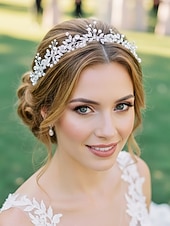 preiswerte Hochzeit ACC-Brauthaarschmuck, gold-weißer Haarreif aus Polyester mit Strass- und Perlenverzierungen, elegante Brauthaaraccessoires