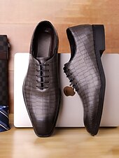ieftine Pantofi Oxford-Pantofi Oxford maro pentru bărbați din piele ecologică – stil clasic pentru nunți formale, evenimente de afaceri și ocazii speciale