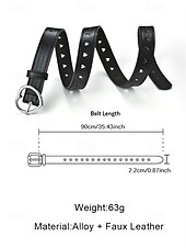 baratos Dia dos Namorados-Cinto feminino ajustável com fivela em formato de coração, em couro sintético, disponível em diversas cores, perfeito para presentes de Dia dos Namorados e para uso diário.