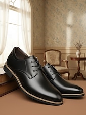 ieftine Pantofi derby-Pantofi clasici derby din piele ecologică pentru bărbați – design elegant și confortabil pentru nunți și evenimente formale