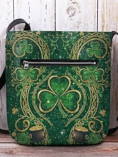 女性用セントパトリックスデークロスボディバッグ - 複数のパターン、大容量、ポリエステルプリント素材、お祝いやお祭りのイベントに最適