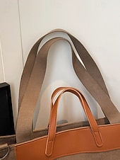 abordables Bolsos de mano y tote-Bolso grande de lona de poliéster para mujer con correa de hombro ajustable, bolso bandolera versátil en varios colores, bolso informal diario para viajes, trabajo y compras.