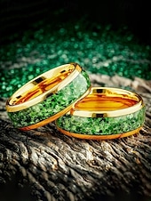 Недорогие Аксессуары-Мужское кольцо из нержавеющей стали с зеленой инкрустацией, в кельтском стиле, многоцветная отделка, прочное, удобное, идеально подходит для празднования Дня Святого Патрика и повседневного ношения.