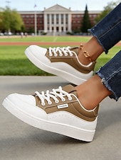 ieftine Adidași de Damă-Teniși negri cu platformă pentru femei – stil modern de stradă și pantofi confortabili cu șireturi pentru mers pe jos, călătorii, școală și purtare zilnică