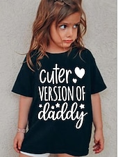 abordables Humour ludique 3D de la fille-Fille 3D Graphique Lettre T-shirt Manche Courte Impression 3D Été Printemps Sports Mode Streetwear Enfants 4-12 ans Col Rond Occasionnel Quotidien Extérieur Coupe régulière