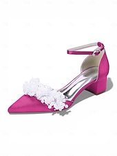 abordables novia-Women's Ivory Pearl Embellished Ankle Strap Heels, Elegant Pointed-Toe Bridal Shoes for Modern City Wedding