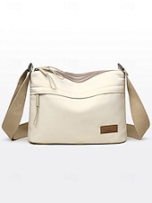 baratos Malas a tira-colo-Bolsa transversal feminina em nylon, com grande capacidade, leve e com vários bolsos, ideal para o dia a dia, viagens, compras e uso na cidade. Estilo casual multicolorido.