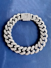 billiga Herrsmycken-Herrarmband i legeringskedja med alfabetets initialer – personligt kristallbesatt armband för alla hjärtans dag, bröllop och presenter