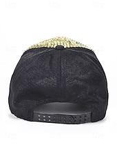 preiswerte Zubehör-Unisex-Paillettenkappe aus Polyester – Karnevalshut mit Strassverzierungen, verschiedene Muster für Freizeit und Festlichkeiten