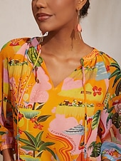 levne Halenky a košile-letní splývavý šifonový květinový top