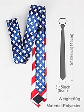preiswerte Zubehör-Vereinigte Staaten 250. Jubiläum Herren patriotisches Krawatte  Fliege Set Polyester Amerikanische Flagge Design klassischer formeller Stil für USA Unabhängigkeitstag Paraden Partys  Feierlichkeiten