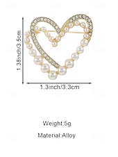 Недорогие День святого Валентина-Женская брошь в форме сердца из сплава с искусственным жемчугом, доступно несколько вариантов дизайна, идеально подходит для Дня святого Валентина, свадеб и повседневной носки.