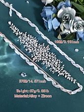 economico Matrimonio ACC-Cintura da donna con zirconi e cristalli in poliestere – vari colori, design elegante – perfetta per matrimoni ed eventi serali