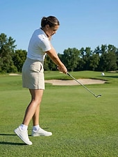 tanie Damskie buty golfowe-Brązowe buty golfowe damskie – klasyczne, sznurowane, codzienne buty golfowe dla kobiet, trwała podeszwa z kolcami do gry w golfa, spacerów, uprawiania sportów na świeżym powietrzu i noszenia na co dzień
