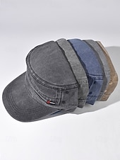 お買い得  メンズ帽子-メンズコットンミリタリーキャップ、調節可能なカジュアルアーミースタイルの帽子、複数の色、軽量で通気性のあるデザイン、メンズアウトドア&amp;日常のカジュアルな帽子