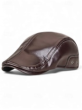 halpa Miesten hatut-Miesten keinonahkainen lippis, tyylikäs taittuva korvaläpällinen muotoilu, saatavilla useissa väreissä, täydellinen talvi- ja ulkoiluun