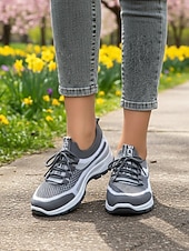 economico Sneakers da donna-scarpe da ginnastica da donna in maglia viola – scarpe da passeggio traspiranti e leggere con un design elegante per attività sportive e gite casual
