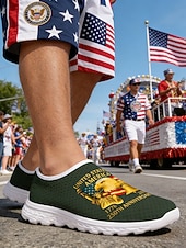  250-летний юбилей США Мужские патриотические графические кроссовки - легкие дышащие повседневные слип-оны обувь с принтом американского флага для парадов путешествий уличной моды и повседневной носки