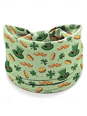 billiga Tillbehör-Damhårband med polyestertryck, flermönster med shamrockmönster för St. Patricks dag, stretchig och andningsbar festivalstil för högtidsfiranden, parader och vardagskläder