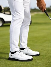 economico Scarpe da Golf da Uomo-Per uomo Vintage Sportivo Casual All'aperto Golf Microfibra Confortevole Allacciatura Nero Bianco Giallo Estate Primavera Autunno