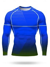 Недорогие Футболки и майки для бега-Муж. Футболка для бега Спортивная рубашка Фитнес-рубашка Рубашка тренировки Беговой верх Длинный рукав Футболка Футболка Лето Весна Осень Зима Геометрический принт UPF 50 Устойчивость к УФ УПФ 50