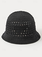 billige Tilbehør-Strikket bøttehatt til dame, tilgjengelig i flere farger, perfekt for St. Patricks dag-feiringer, komfortabel og stilig for fritidsbruk