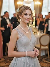 cheap Wedding Accessories-Women's Faux Pearl Jewelry Set, Elegant Gold &amp; Silver Tone, Necklace, Earrings &amp; Bracelet, Perfect for Weddings and Formal Occasions