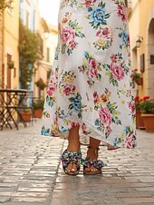 preiswerte Frauen-Bunte, flache Damen-Sandalen mit Schleife und weicher Sohle, verspielte Boho-Sandalen zum Hineinschlüpfen für den Alltag, Strandspaziergänge, Festivals und entspannte Outdoor-Aktivitäten