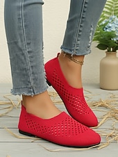 economico Ballerine da donna-scarpe slip-on da donna in Flyknit traforato azzurro cielo – design traspirante e leggero per passeggiate quotidiane, lavoro, shopping, viaggi e comfort casual