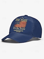 זול אביזרים-כובע בייסבול מתכוונן לגברים - חגיגות 250 שנה ויום העצמאות, מגוון צבעים, חומר פוליאסטר, מושלם לאירועים חיצוניים ולבוש חגיגי