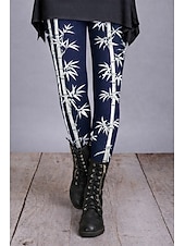 economico -Women's Leggings Cozy Leggings Vacation Vintage Ethnic Style Full Length High Waist Graphic Printing Comfort Comfortable Stretchy Casual Daily Vacation Deep Green Wine Navy Purple Spring Fall Slim Fit