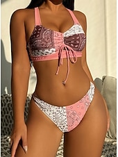 abordables Tankinis-Mujer Bañadores Tankini Falda Traje de baño Elegante Vacaciones Escote en Pico Sin Mangas Trajes de baño