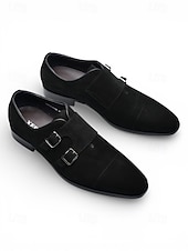 billiga Monk Shoes-Men's Formal Double Monk Strap Shoes – Elegant Leather Shoes for Weddings, Business Events and Formal Occasions