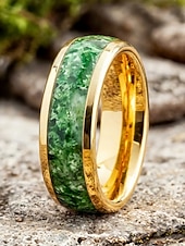 Недорогие Аксессуары-Мужское кольцо из нержавеющей стали с зеленой инкрустацией, в кельтском стиле, многоцветная отделка, прочное, удобное, идеально подходит для празднования Дня Святого Патрика и повседневного ношения.
