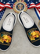  250-летний юбилей США Мужские патриотические графические кроссовки - легкие дышащие повседневные слип-оны обувь с принтом американского флага для парадов путешествий уличной моды и повседневной носки