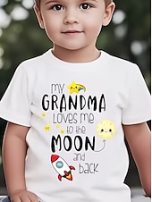 Недорогие Мальчиковый 3D Забавный Юмор-Мальчики 3D Графика Буквы ракета Футболка С короткими рукавами 3D печать Лето Весна Спорт Мода Уличный стиль Дети 4-12 лет Вырез под горло Повседневные на открытом воздухе Стандартный