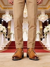 economico Scarpe Derby-scarpe oxford da uomo in similpelle marrone con stampa coccodrillo – design di alta qualità per matrimoni, eventi aziendali e occasioni formali