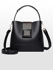 お買い得  ハンドバッグ＆トートバッグ-女性用フェイクレザーバケットバッグ - 多用途のショルダーバッグとクロスボディスタイル、複数の色、カジュアルからセミフォーマルまで使えるトレンディで丈夫なバッグ