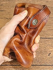 economico Portafogli-Portafoglio lungo da uomo in vera pelle, porta carte bifold vintage di grande capacità, stile retrò multicolore, design sottile e portatile per uso quotidiano, viaggi, lavoro e casual