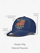 זול אביזרים-כובע בייסבול מתכוונן לגברים - חגיגות 250 שנה ויום העצמאות, מגוון צבעים, חומר פוליאסטר, מושלם לאירועים חיצוניים ולבוש חגיגי