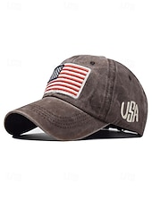 billige Tilbehør-United States 250th Anniversary Menns Brodert USA Baseball Cap Justerbar Caps i bomull Flerfarget Patriotisk Flaggbdesign USA Uavhengighetsdag Festivaler og Hverdagscasual