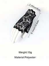 baratos Casamento ACC-Luvas femininas de renda, confeccionadas em renda de poliéster, disponíveis em diversas cores, perfeitas para casamentos, festas e ocasiões especiais.