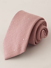 Недорогие Свадьба ACC-Мужской галстук из полиэстера с эффектом мерцания – в нескольких цветах, элегантный для свадеб и ужинов, однотонный с легким мерцающим эффектом.