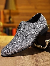 abordables Chaussures Derby-Chaussures habillées pour hommes en similicuir violet – un motif unique pour les mariages et les réceptions élégantes