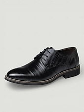 cheap Oxford Shoes-Men's Oxfords Derby Shoes Dress Shoes Business Classic Daily Office &amp; Career Party &amp; Evening Leather Cowhide Wear Proof Lace-up Black Yellow Blue Spring Fall