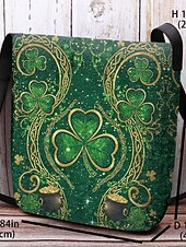  女性用セントパトリックスデークロスボディバッグ - 複数のパターン、大容量、ポリエステルプリント素材、お祝いやお祭りのイベントに最適