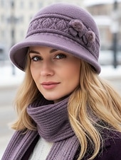 levne Dámské klobouky-Dámská pletená sada čepice a šály – více barevných variant, útulná a stylová na zimu, běžné nošení i outdoor