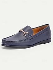 cheap Loafers-Men's Elegant Blue Leather Loafers – Comfortable and Stylish, Perfect for Weddings, Formal Events and Special Occasions